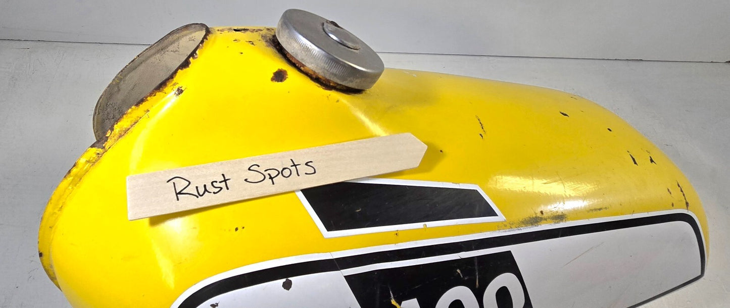 YAMAHA DT400 Enduro Yellow Painted Alloy Fuel Tank & Cap 1975 to 1977