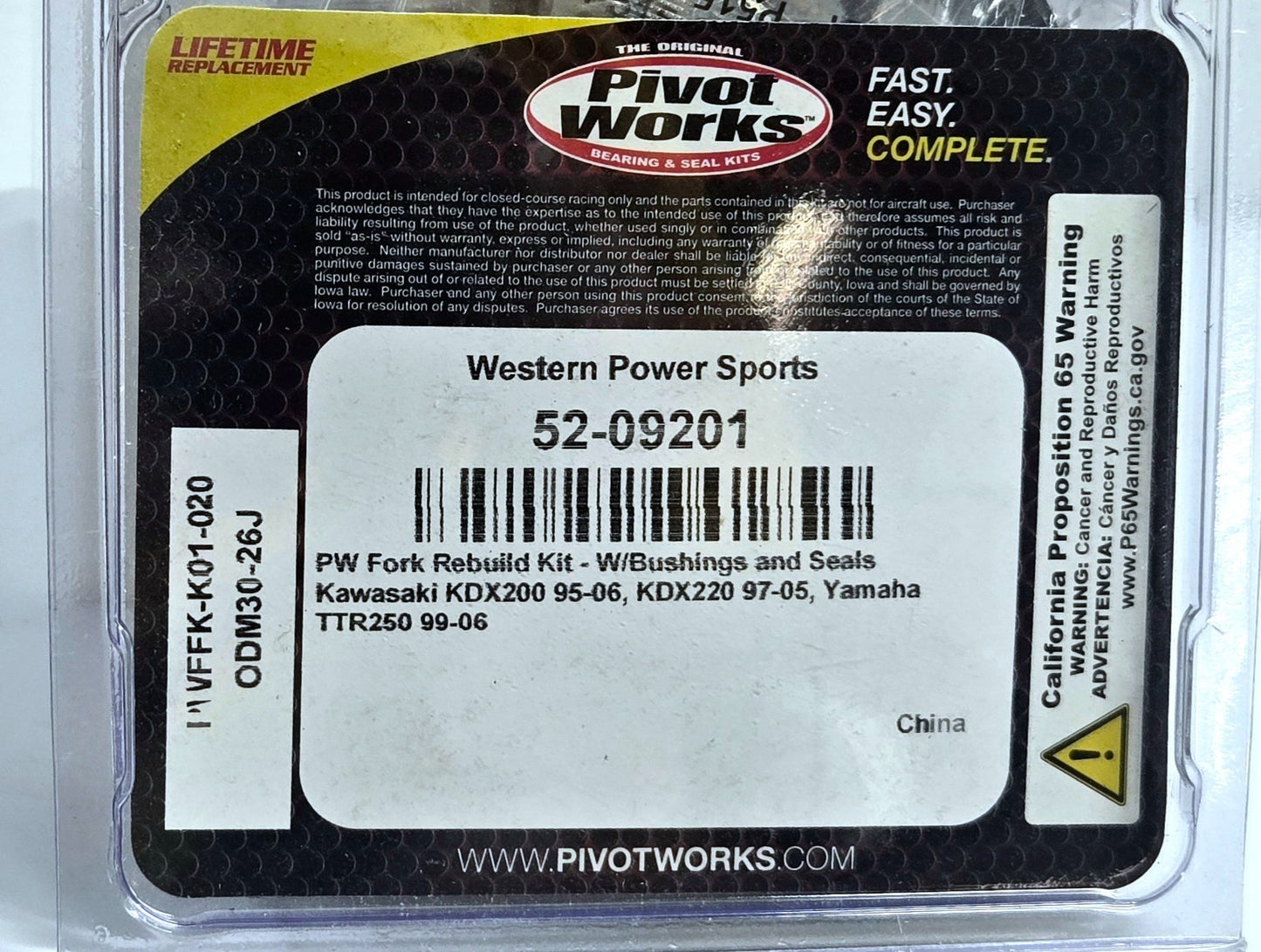 Pivot Works - PWFFK-K01-020 - Fork Rebuild Kit