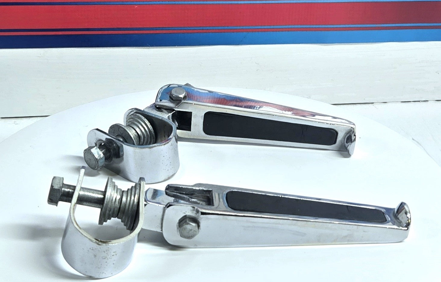 Chrome U-Clamp Foot Peg For Harley1200 Nightster Super Glide Sportster XL
