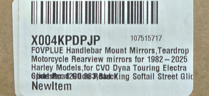 Handlebar Mount Mirrors Teardrop Motorcycle Rearview Mirrors for Harley-Davidson