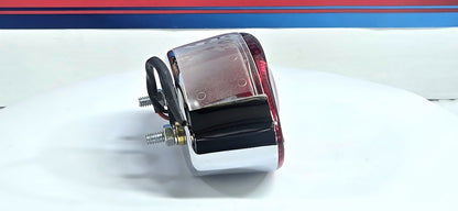 Classic Cat-Eye LED Chrome Taillight, Red Lens w/ window for Harley-Davidson