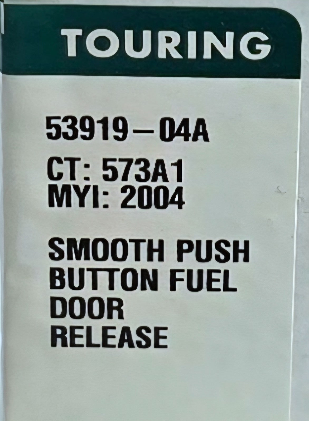 Smooth Push Button Fuel Gas Console Door Release Fits ‘92 And Later FLHT FLTR