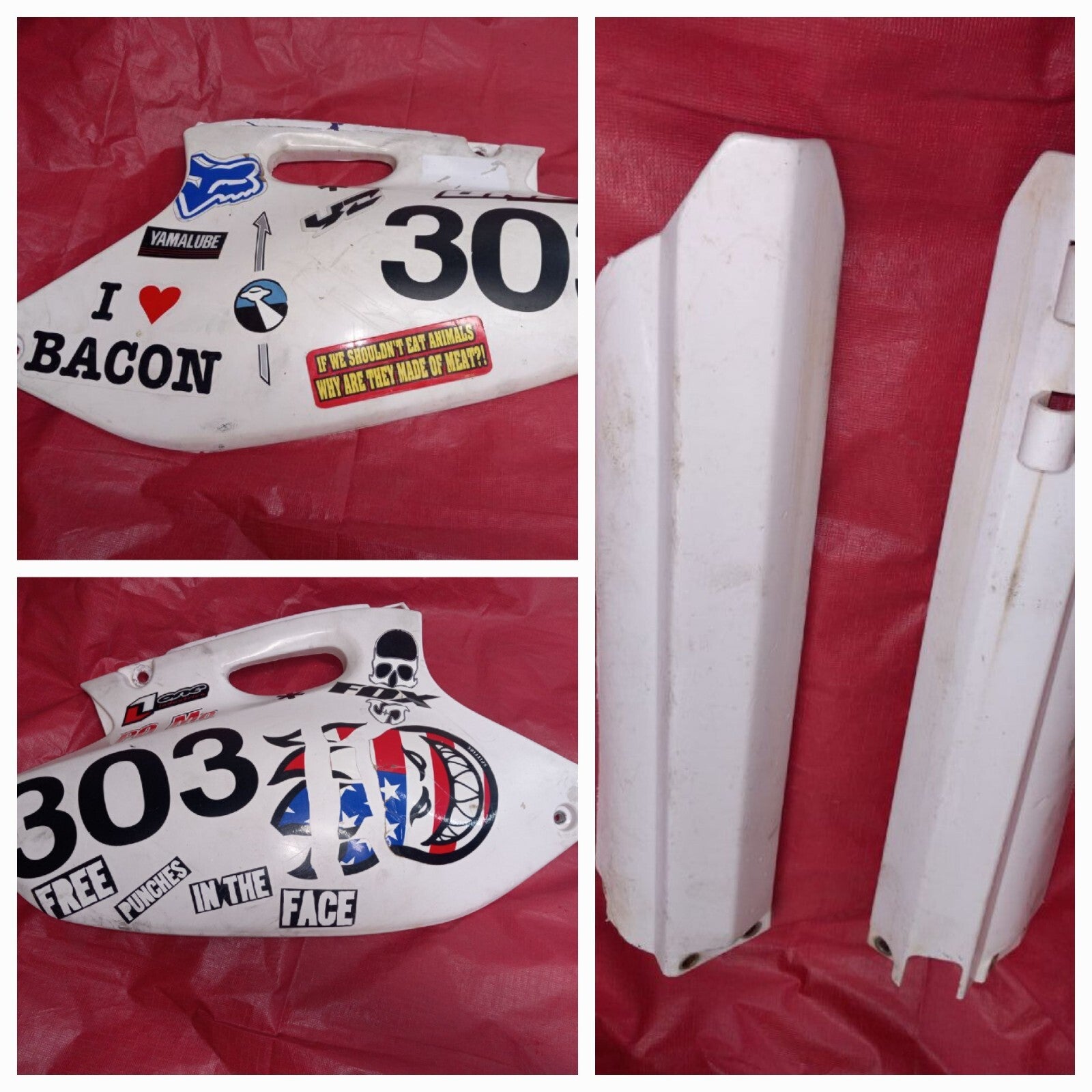 1998 YAMAHA YZ400 OEM WHITE  SIDE FAIRING COWL FAIRING COVER