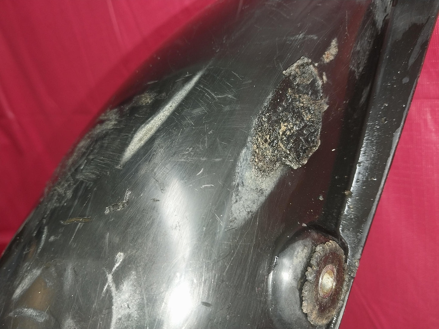 1976 KAWASAKI KE175 BLACK REAR BACK inner FENDER COWL FAIRING