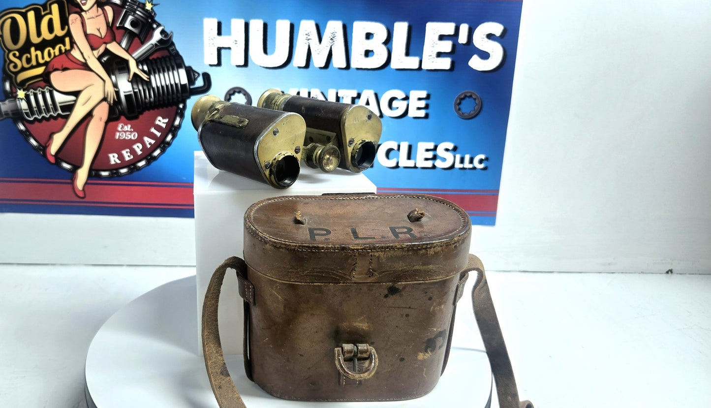 Vintage Binoculars P.L.R Brand with leather case