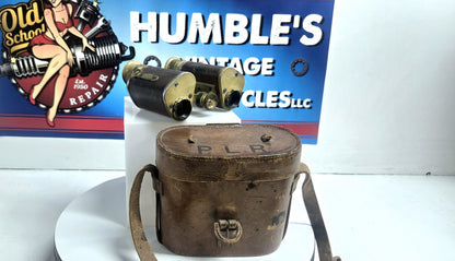 Vintage Binoculars P.L.R Brand with leather case