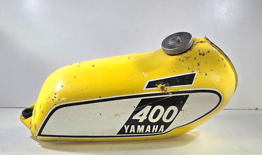 YAMAHA DT400 Enduro Yellow Painted Alloy Fuel Tank & Cap 1975 to 1977
