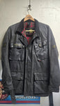 Belstaff Royal Enfield Black Waxed Cotton Trailmaster Motorcycle Jacket/Coat