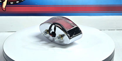 Classic Cat-Eye LED Chrome Taillight, Red Lens w/ window for Harley-Davidson