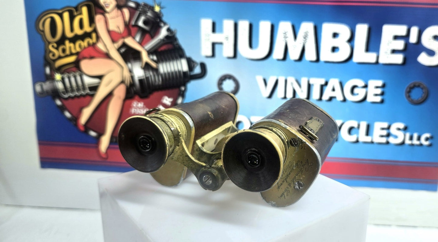 Vintage Binoculars P.L.R Brand with leather case