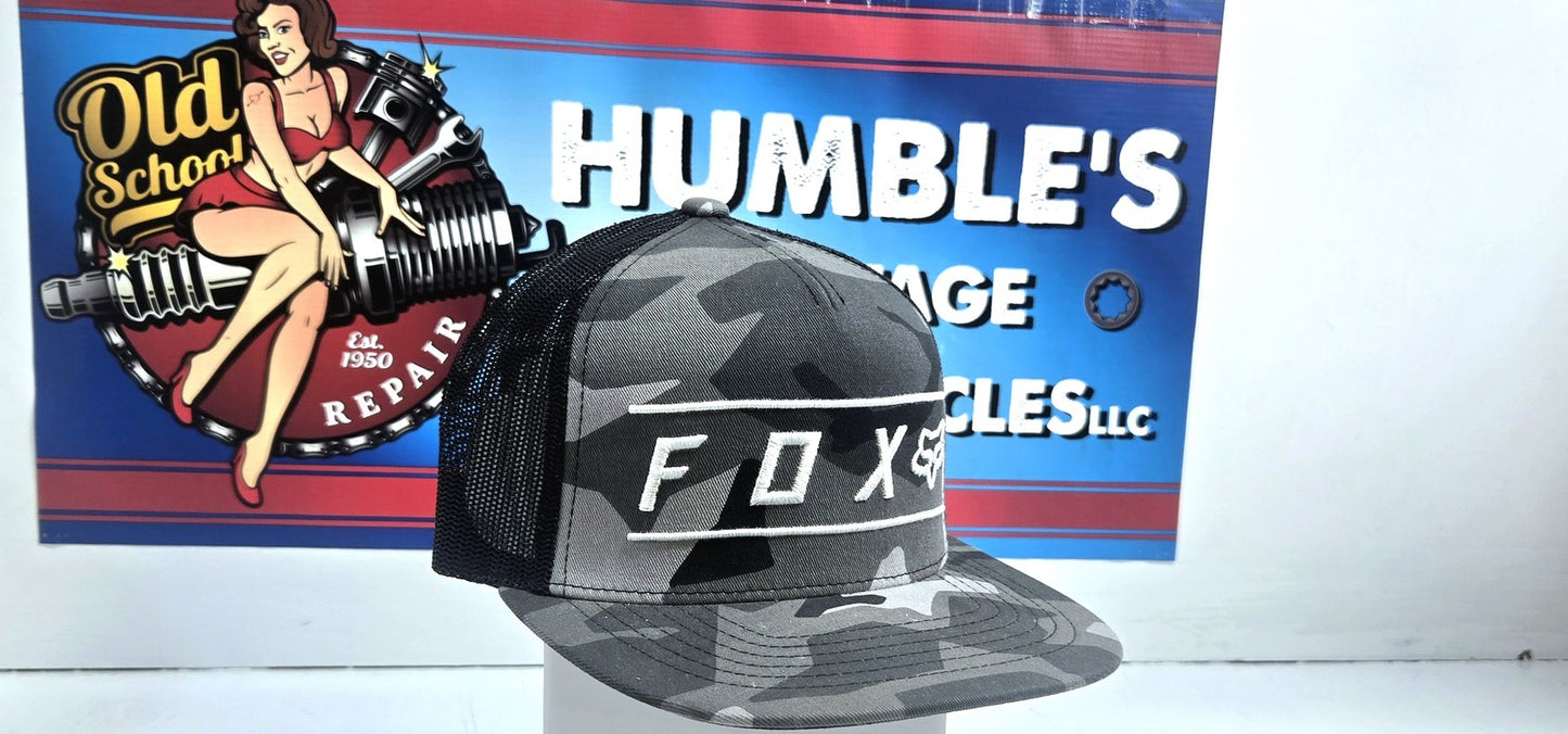 Fox Hat, Gray Camo with White Logo