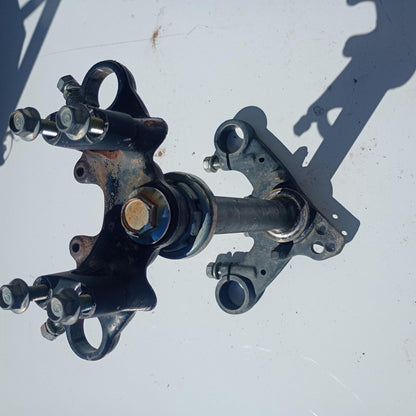 1980 YAMAHA MX100 OEM FRONT FORKS LOWER UPPER TRIPLE TREE STEM CLAMP