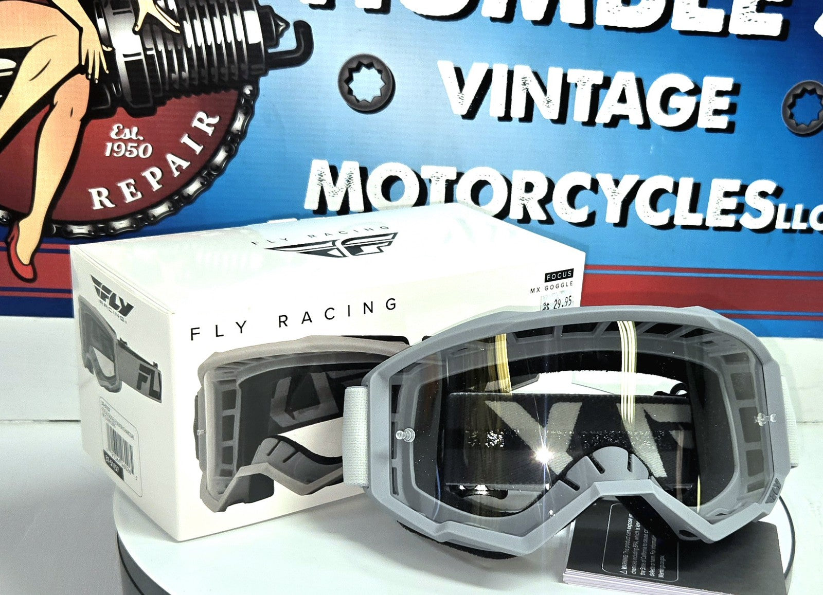 FlyRacing Goggles, Gray and Black NEW