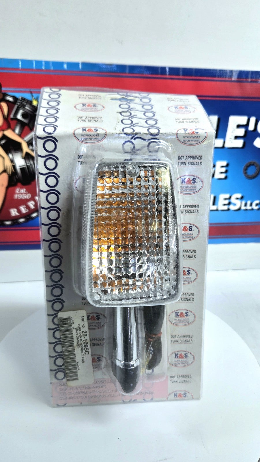 K&S DOT Approved Turn Signals 25-1095C for Honda Replaces #33400-425-673/679