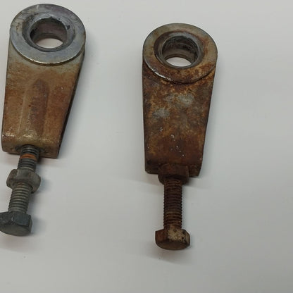 1971 KAWASAKI F8 SWINGARM CHAIN TENSIONER ADJUSTMENT BRACKETS 