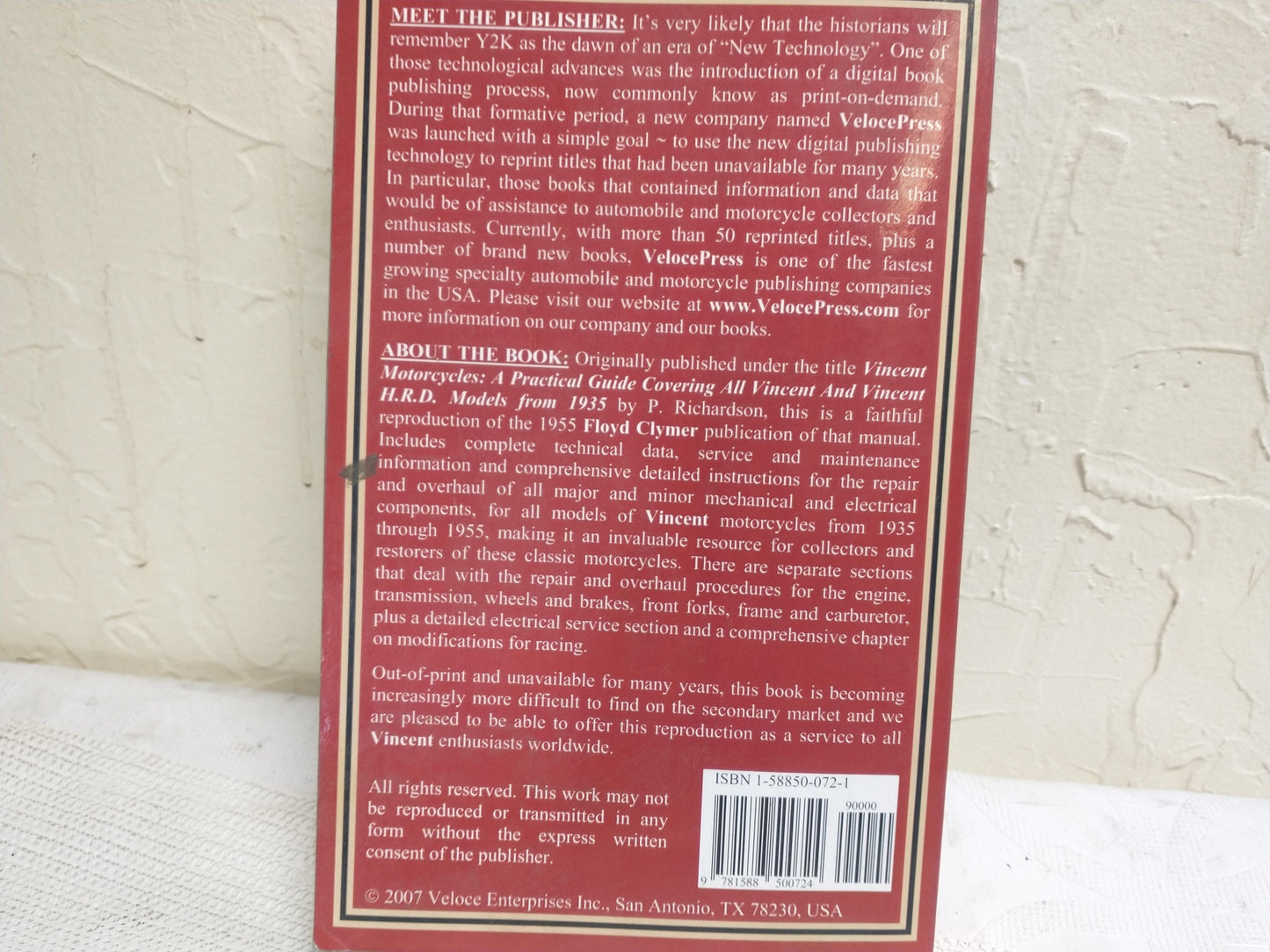 1935-1955 VINCENT owners handbook of maintenance and repair 