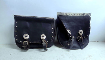 Vintage Universal Fitment Leather Saddlebags