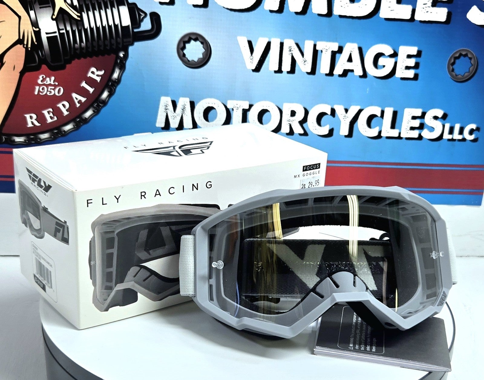 FlyRacing Goggles, Gray and Black NEW