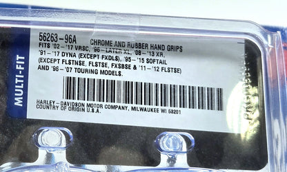 Genuine Harley-Davidson Multi-Fit Chrome and Rubber Hand Grips