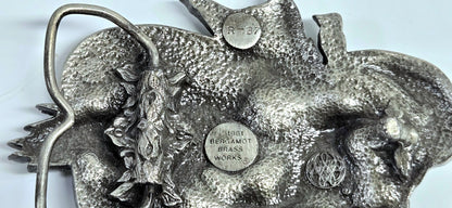 Vintage 1981 Live to Ride Ride to Live Belt Buckle Bergamot Brass Works R-37