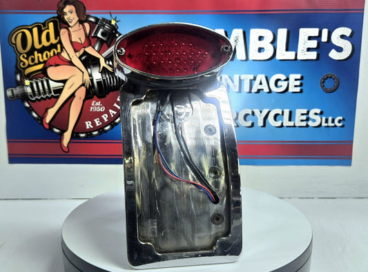 Used V-Twin Chrome Curved Cateye-Style Tail Lamp Assembly 33-0690