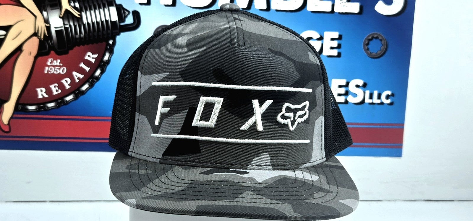 Fox Hat, Gray Camo with White Logo