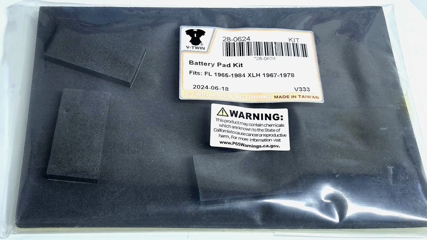 VTwin Battery Pad Kit for FL 1965-1984 and XLH 1967-1978 28-0624