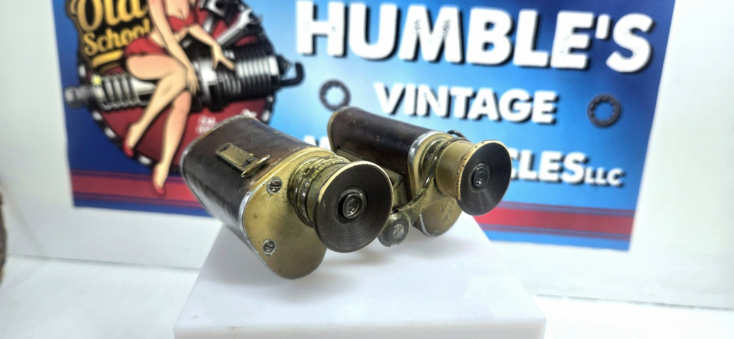 Vintage Binoculars P.L.R Brand with leather case