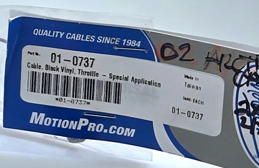 MotionPro Black Vinyl Throttle Cable 01-0737