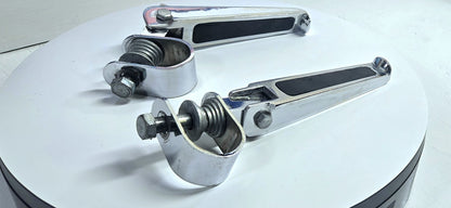 Chrome U-Clamp Foot Peg For Harley1200 Nightster Super Glide Sportster XL