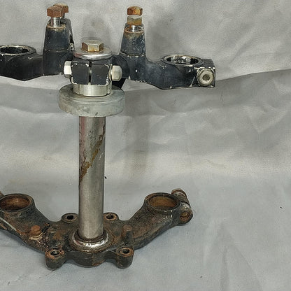 1971 KAWASAKI F8 FRONT FORKS LOWER UPPER TRIPLE TREE STEM CLAMP