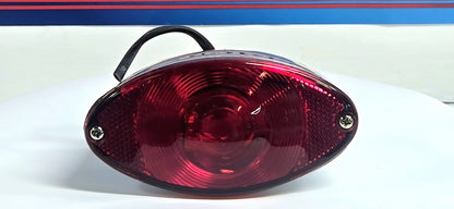 Classic Cat-Eye LED Chrome Taillight, Red Lens w/ window for Harley-Davidson