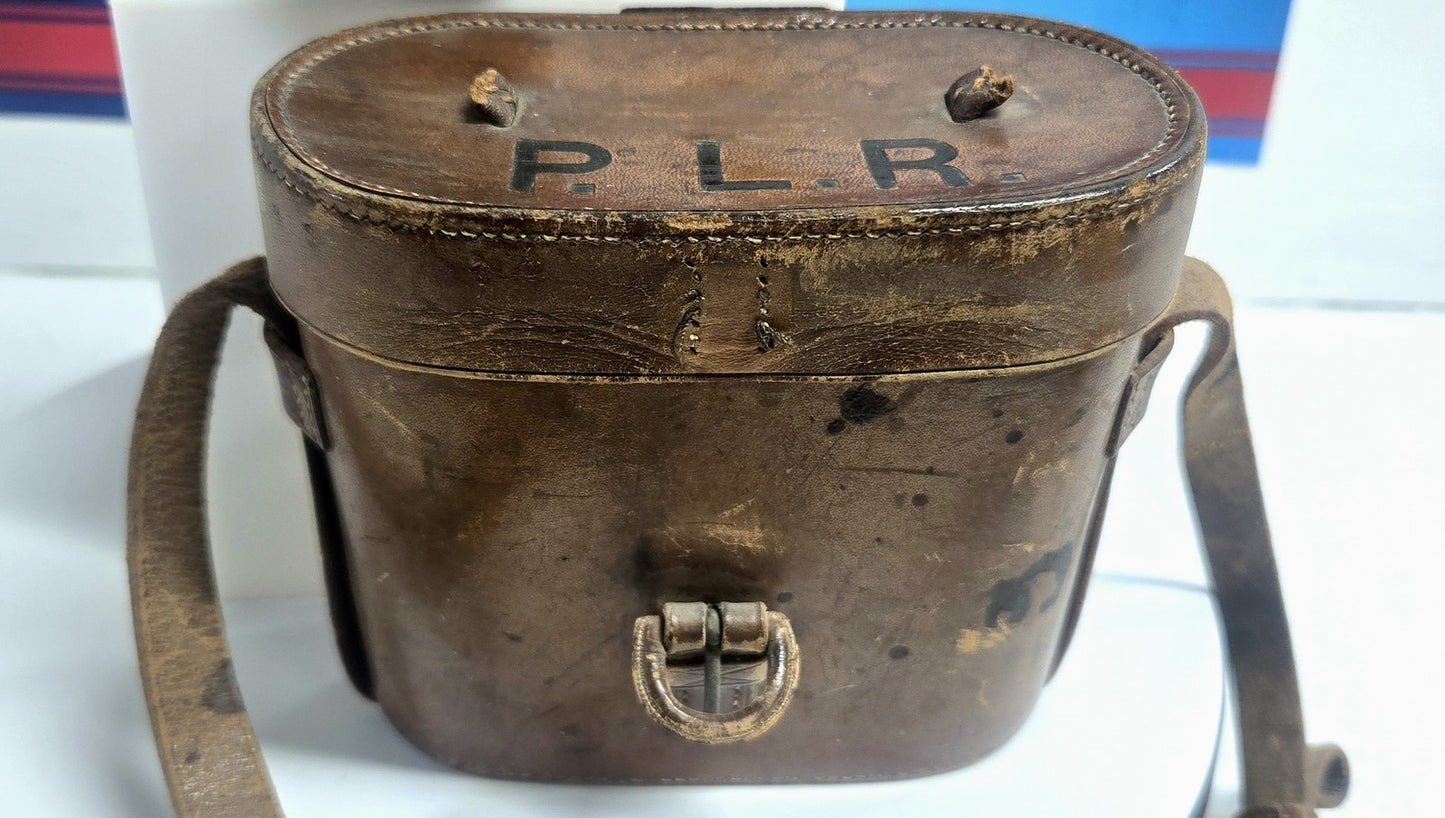 Vintage Binoculars P.L.R Brand with leather case