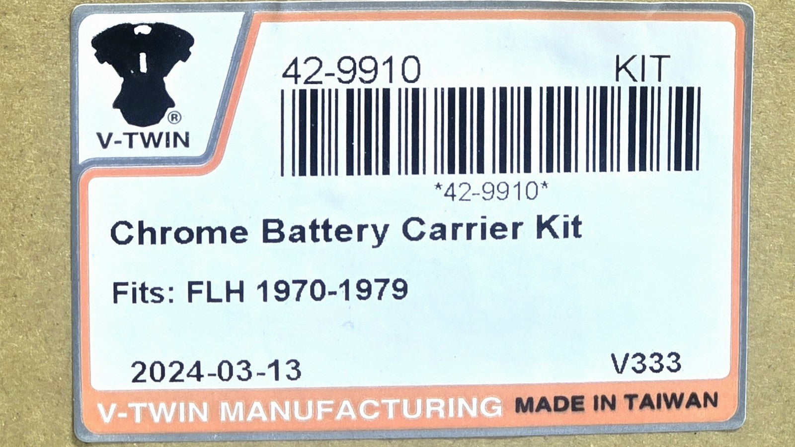 VTwin Battery Carrier Kit Chrome for FLH 1970-1979