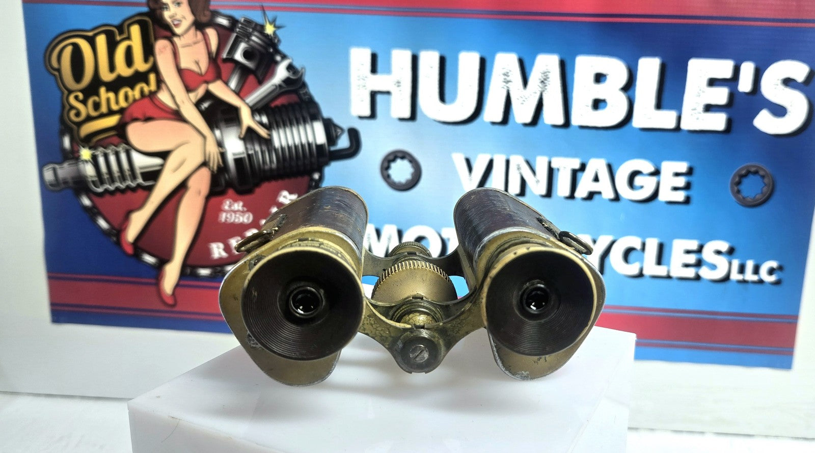 Vintage Binoculars P.L.R Brand with leather case