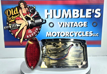 Used V-Twin Chrome Curved Cateye-Style Tail Lamp Assembly 33-0690