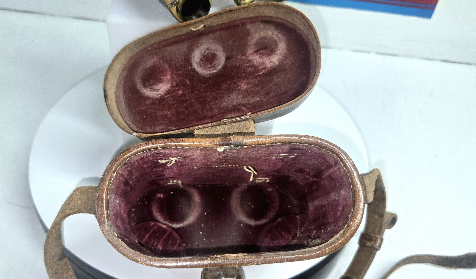 Vintage Binoculars P.L.R Brand with leather case