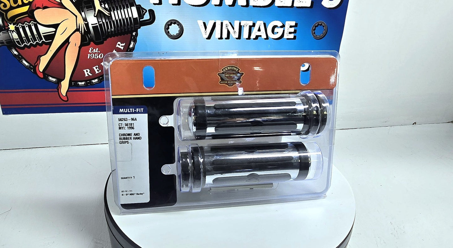 Genuine Harley-Davidson Multi-Fit Chrome and Rubber Hand Grips