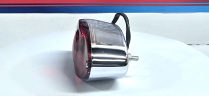 Classic Cat-Eye LED Chrome Taillight, Red Lens w/ window for Harley-Davidson