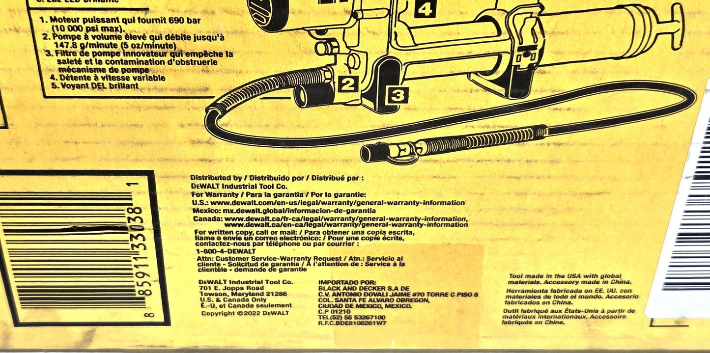 DeWalt Grease Gun NEW in original packaging