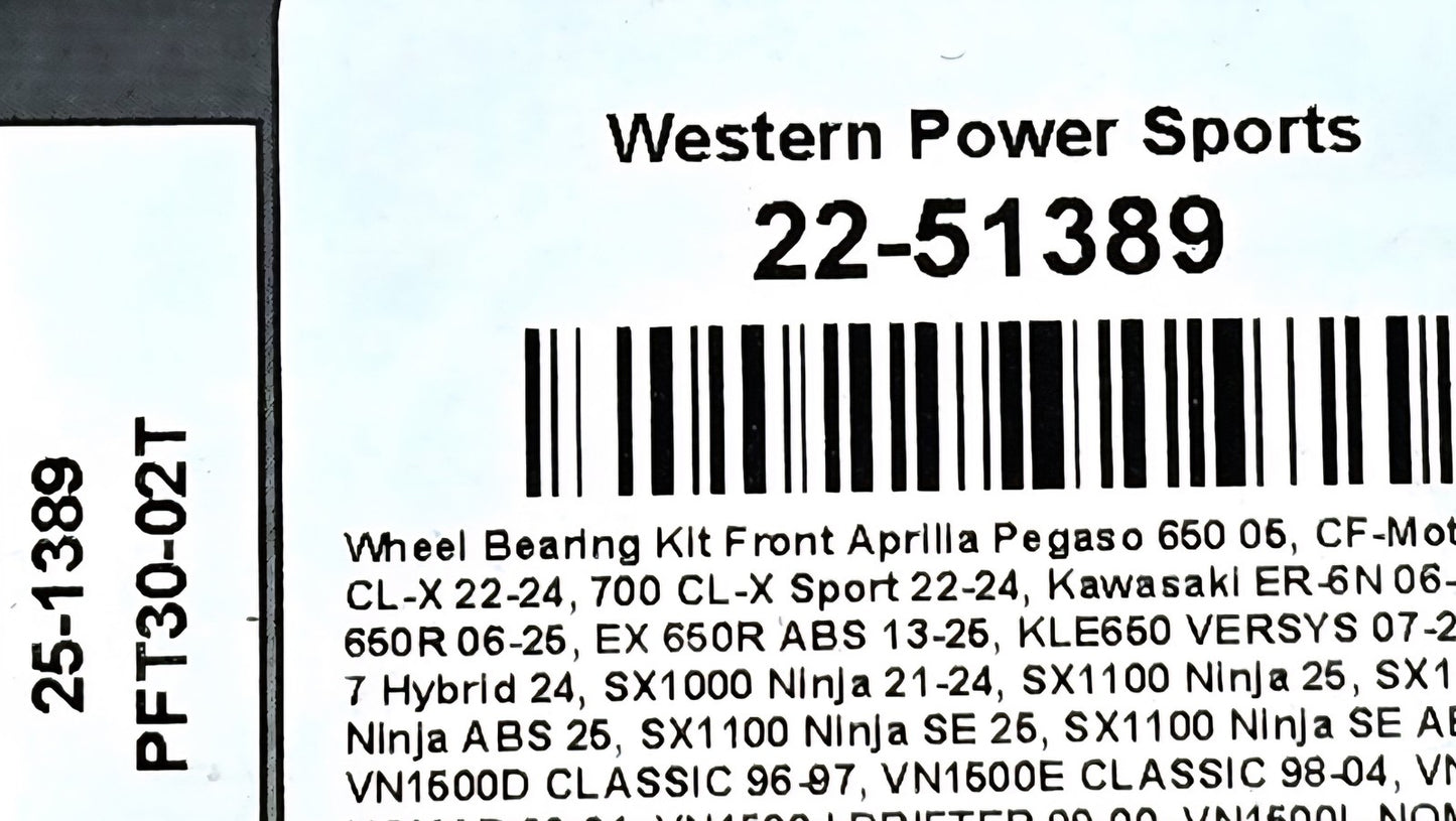 AllBalls Front Wheel Bearing Kit 22-51389 PFT30-02T