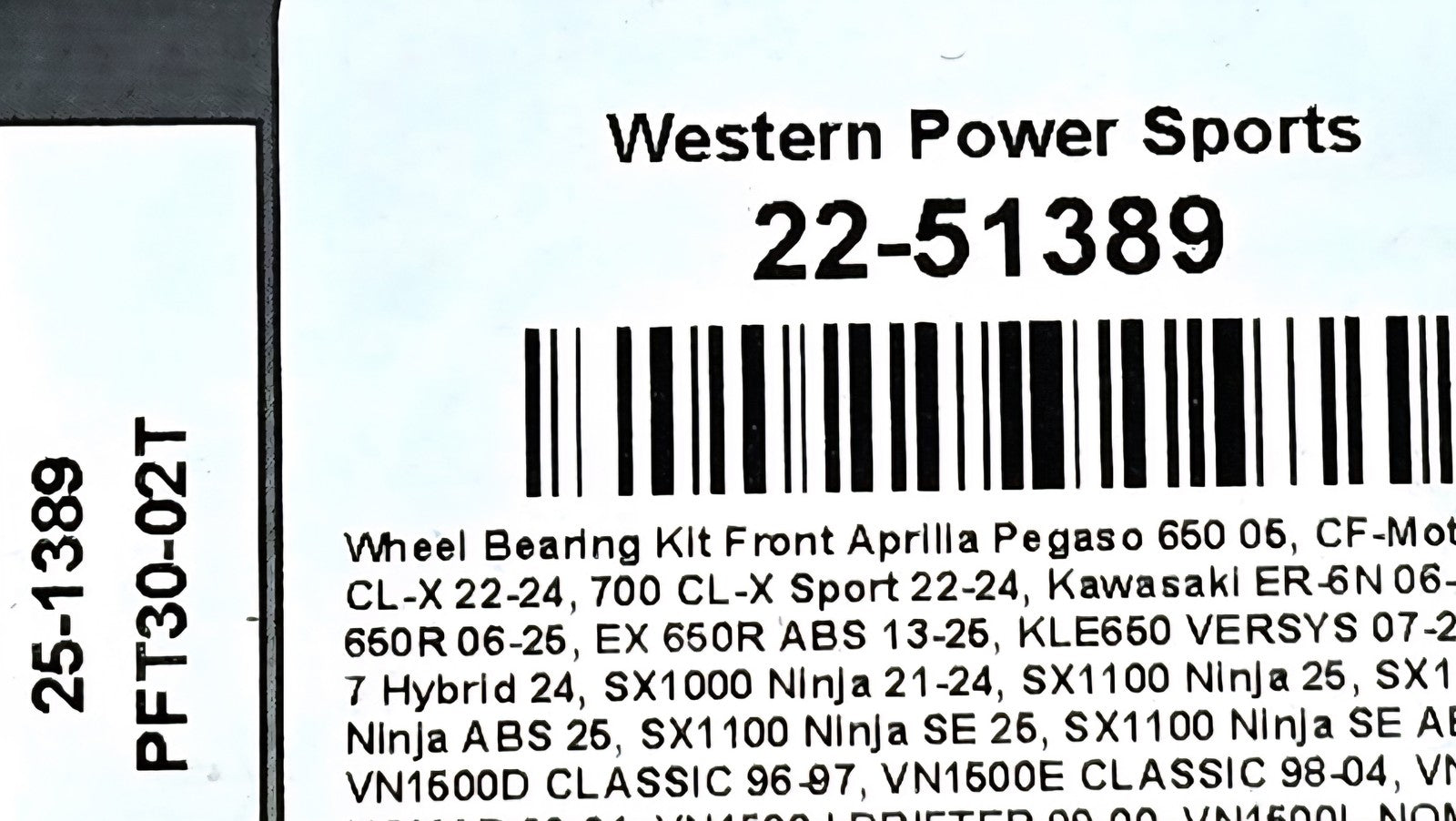 AllBalls Front Wheel Bearing Kit 22-51389 PFT30-02T