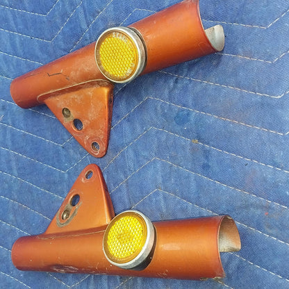 1971 HONDA CL100 OEM FRONT TURN SIGNAL MOUNT BRACKET SET