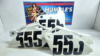 03 to 07 2005 Honda CR85 OEM Front and Side Number Plates